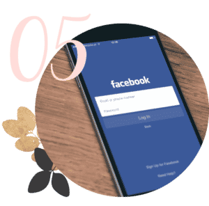 phone showing facebook log in screen