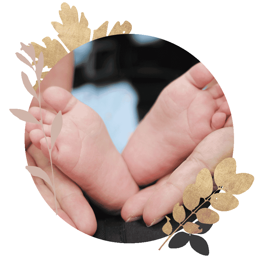 close up of babies feet